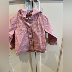 Fred and Flo Kids pink Jean jacket Hooded Jacket